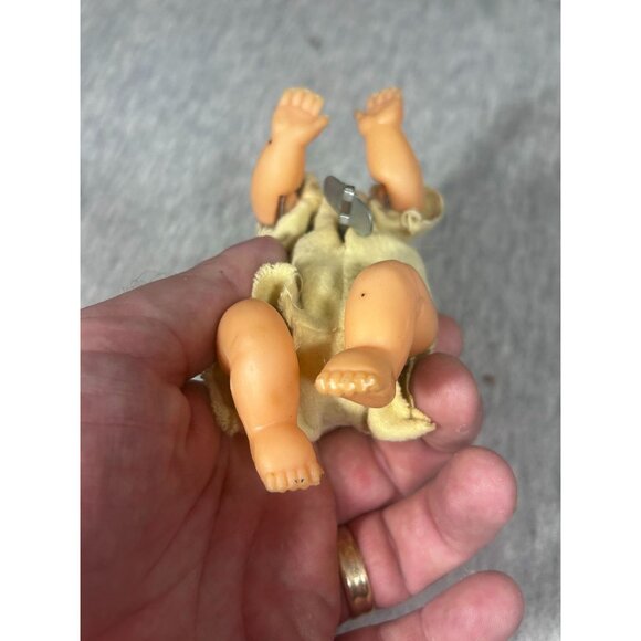 Vintage Mechanical Key Wind Up Rubber Head Crawling Baby Doll - Picture 5 of 5